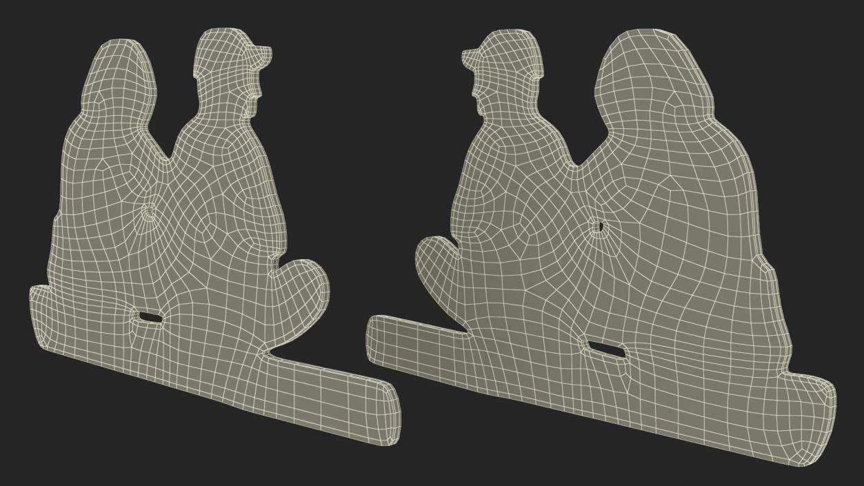 3D model Sitting Couple Silhouette