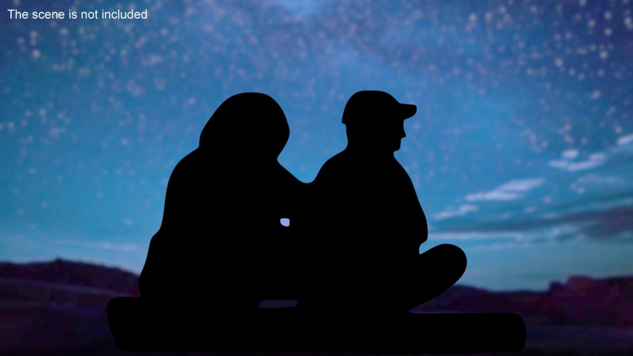 3D model Sitting Couple Silhouette