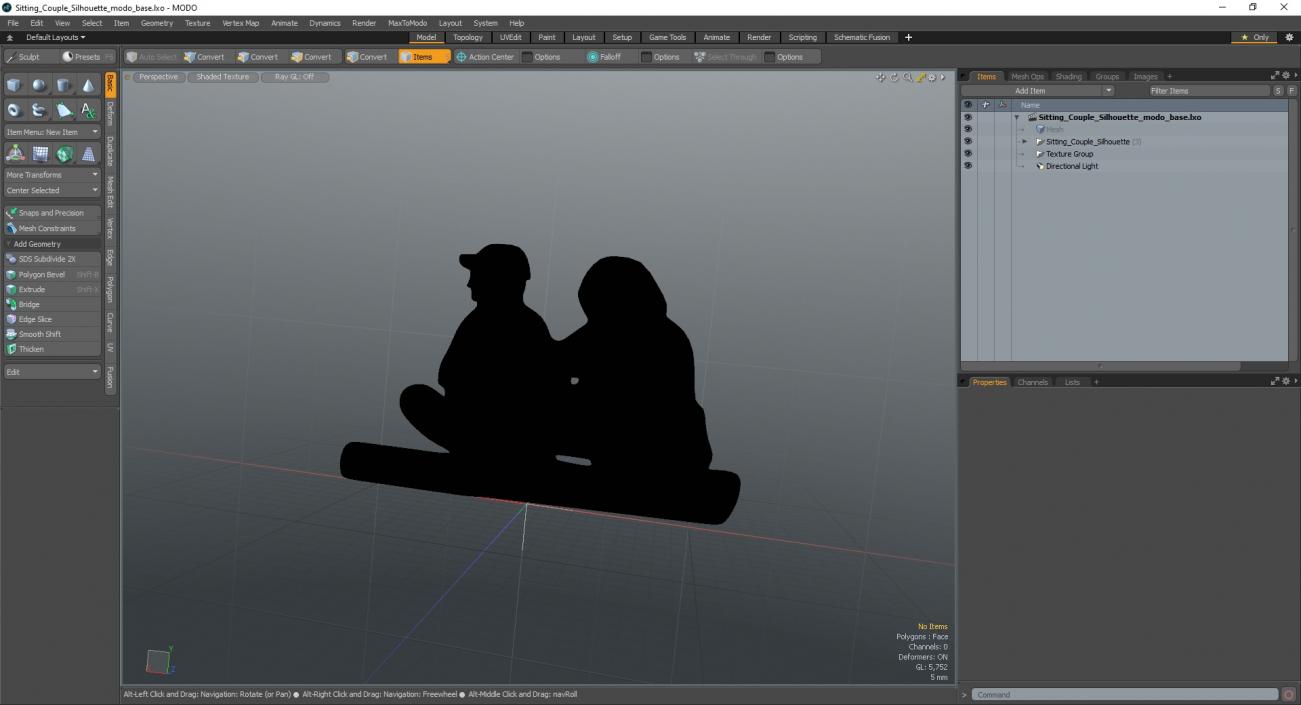 3D model Sitting Couple Silhouette