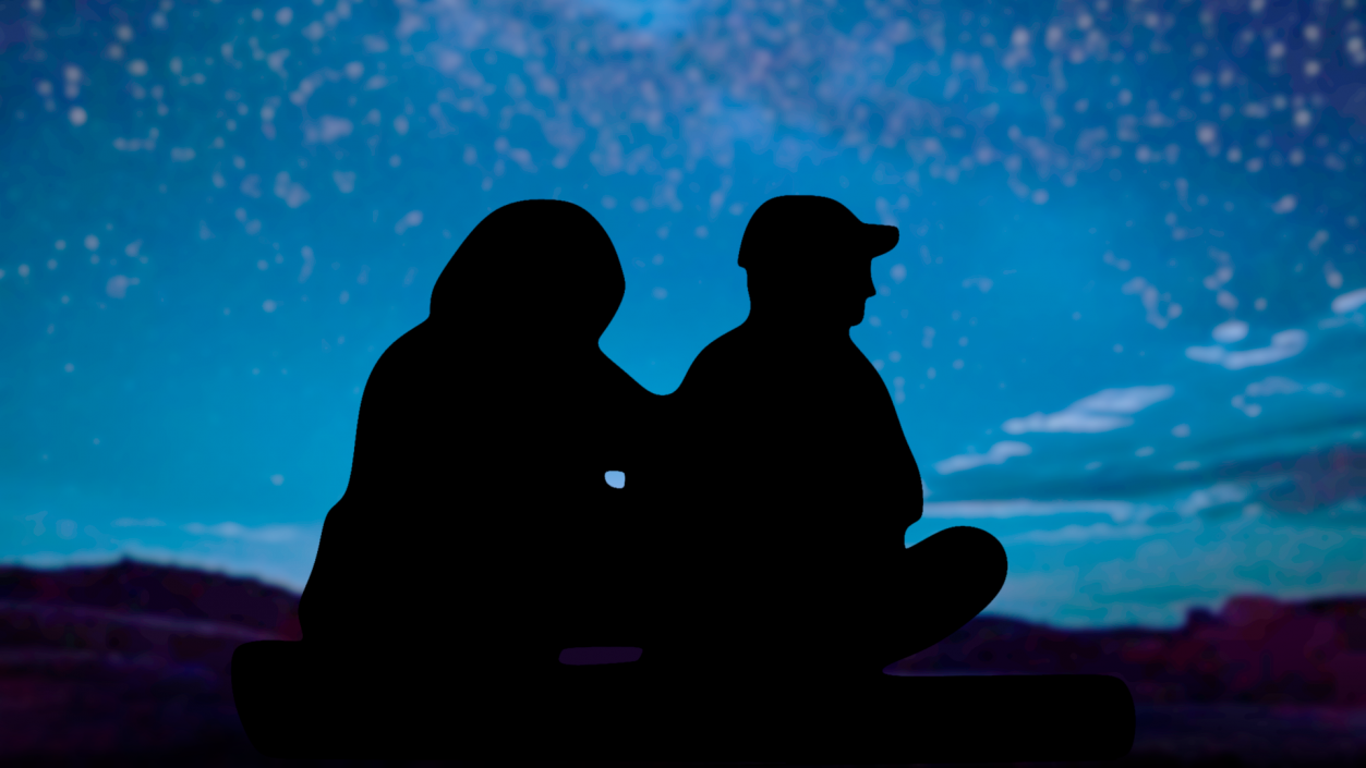 3D model Sitting Couple Silhouette