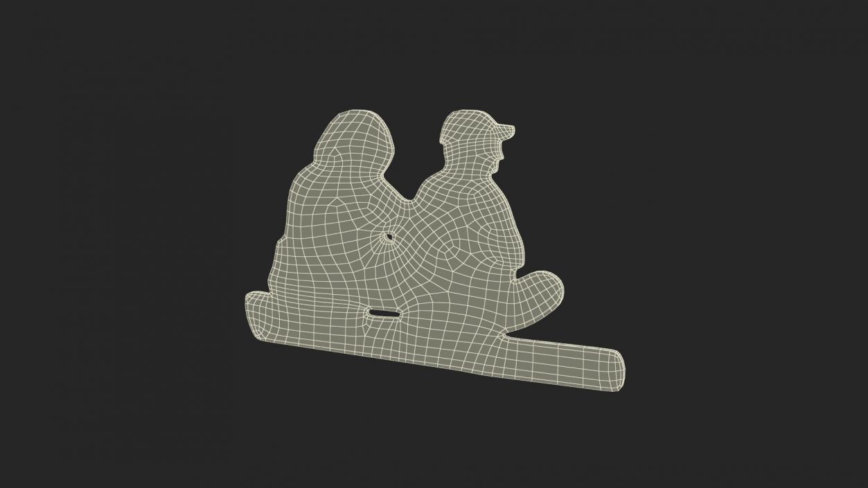 3D model Sitting Couple Silhouette