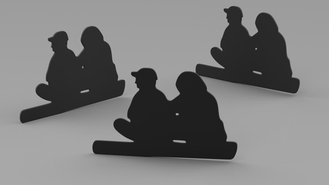 3D model Sitting Couple Silhouette