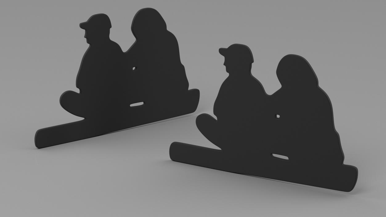 3D model Sitting Couple Silhouette