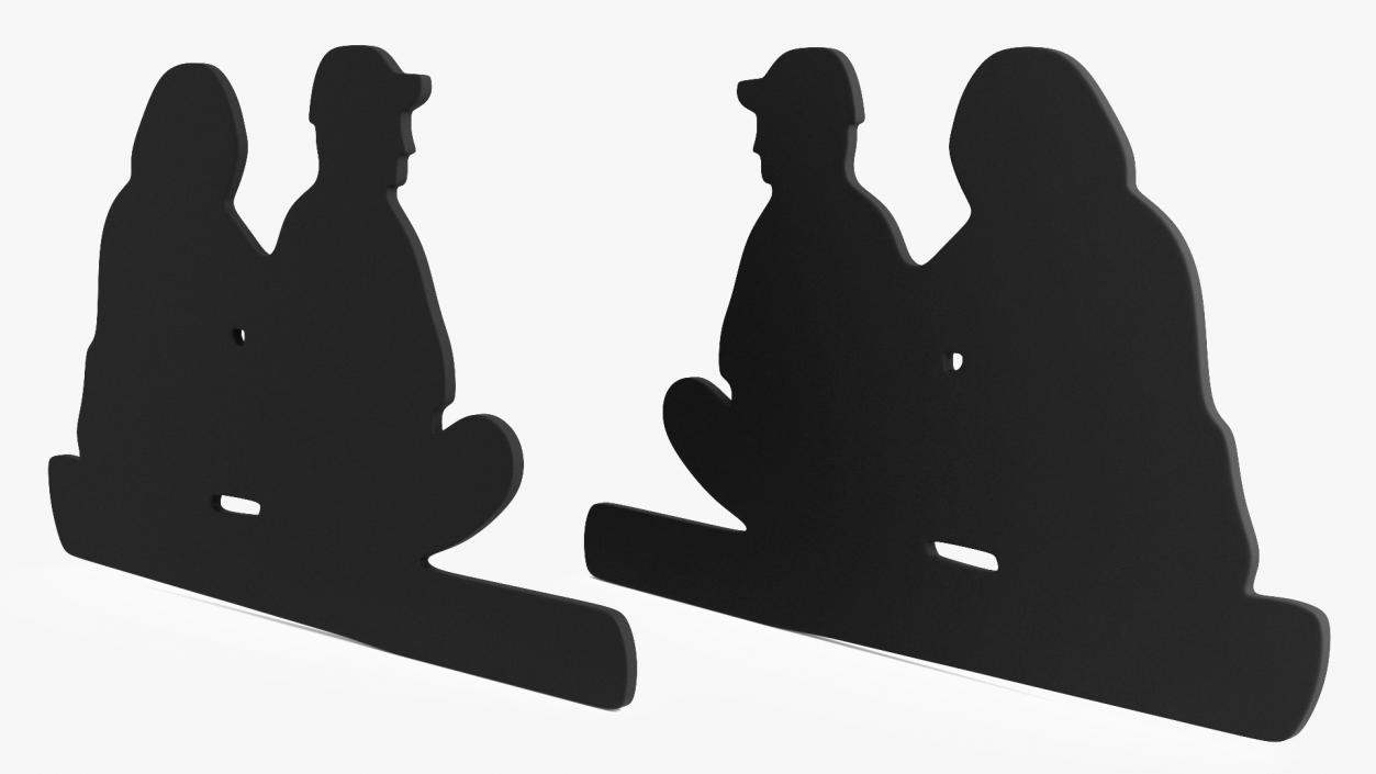 3D model Sitting Couple Silhouette