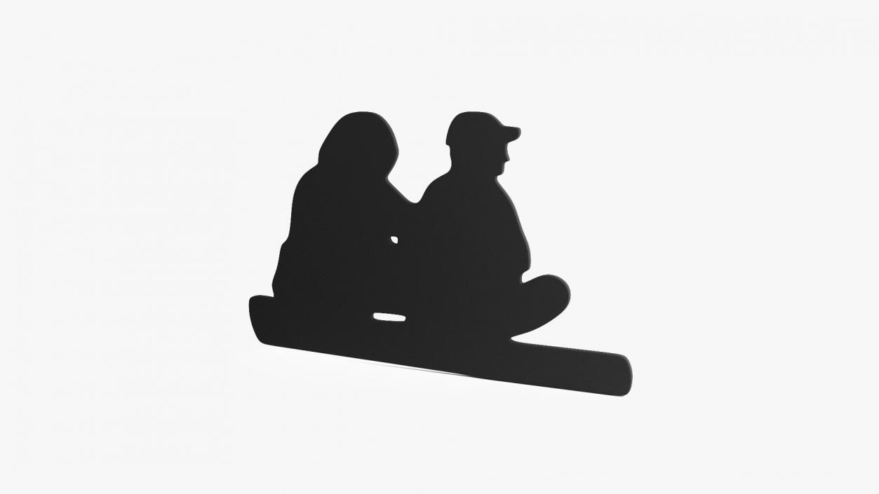 3D model Sitting Couple Silhouette