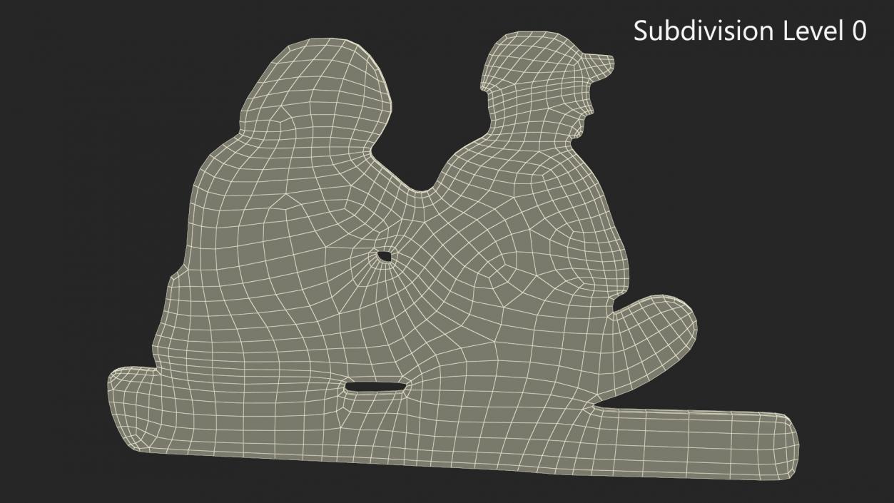 3D model Sitting Couple Silhouette