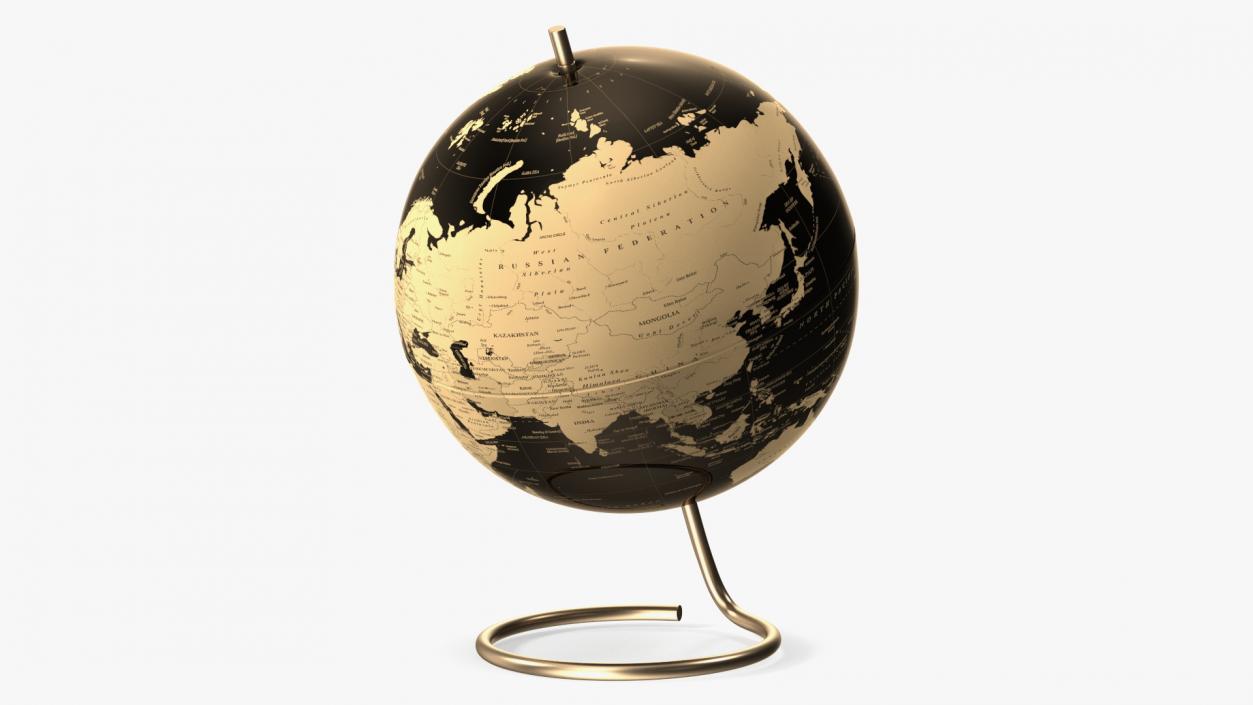 World Globe Metallic Bronze 3D