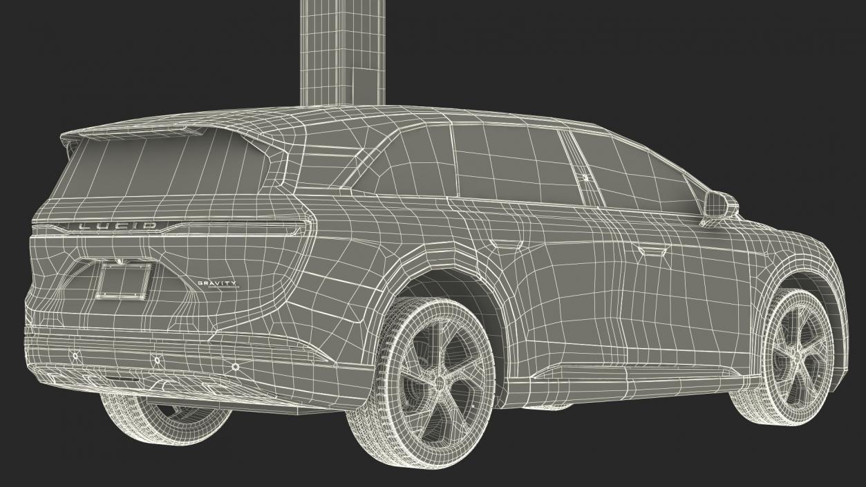 3D EVAR Parky Charging Robot with Car Lucid Gravity model