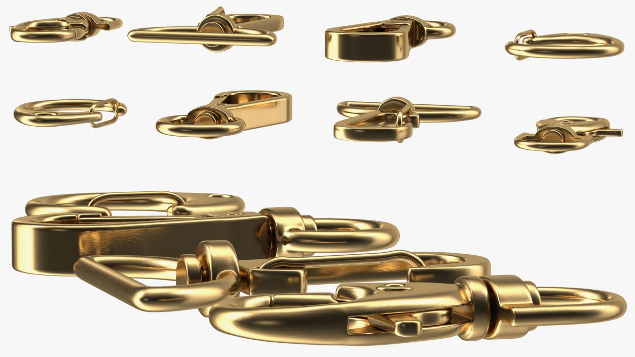 3D model Metal Claw Clasp Gold Set