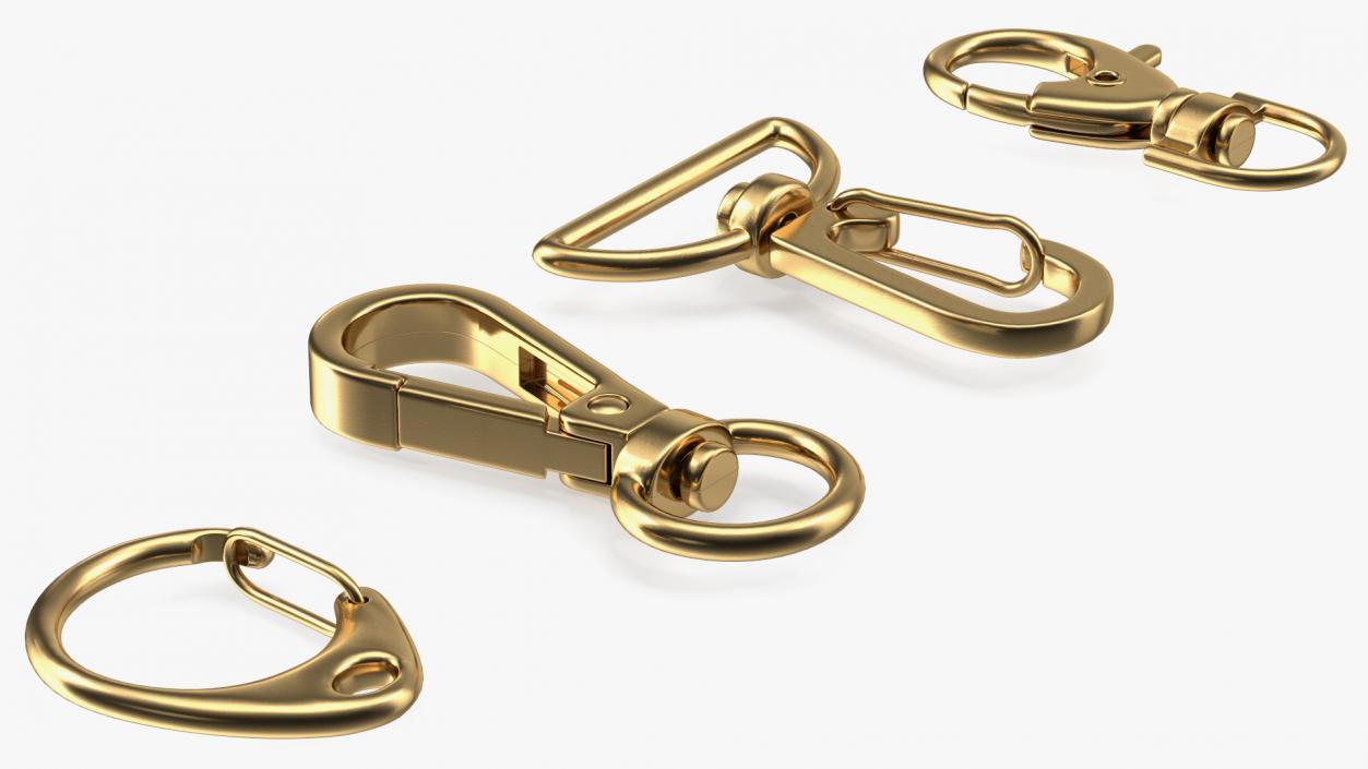 3D model Metal Claw Clasp Gold Set