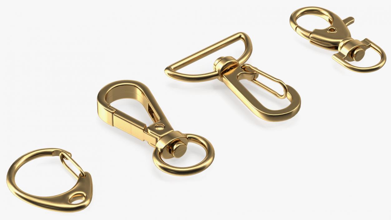 3D model Metal Claw Clasp Gold Set