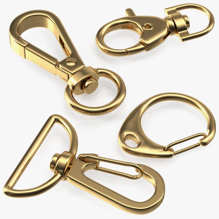 3D model Metal Claw Clasp Gold Set