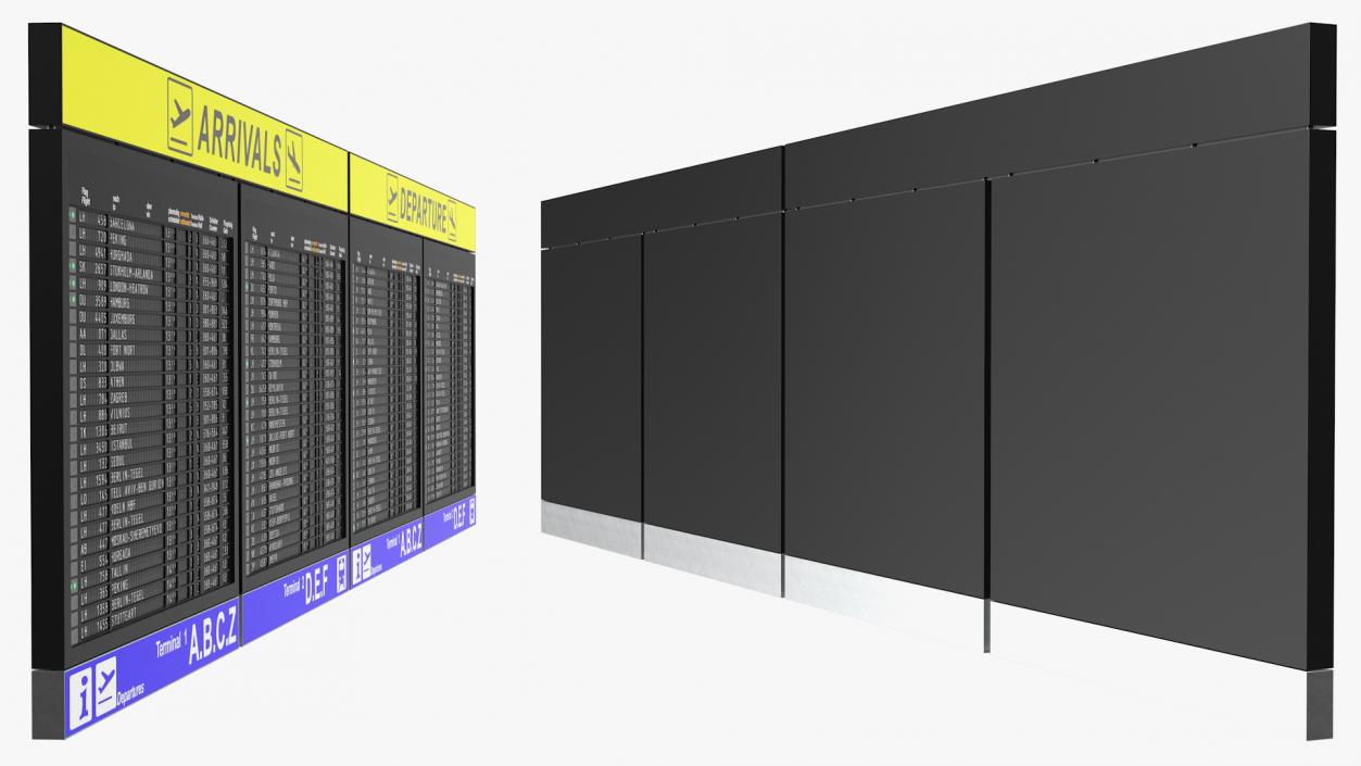 Airport Timetable Arrivals and Departures Board 3D