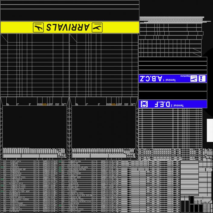 Airport Timetable Arrivals and Departures Board 3D