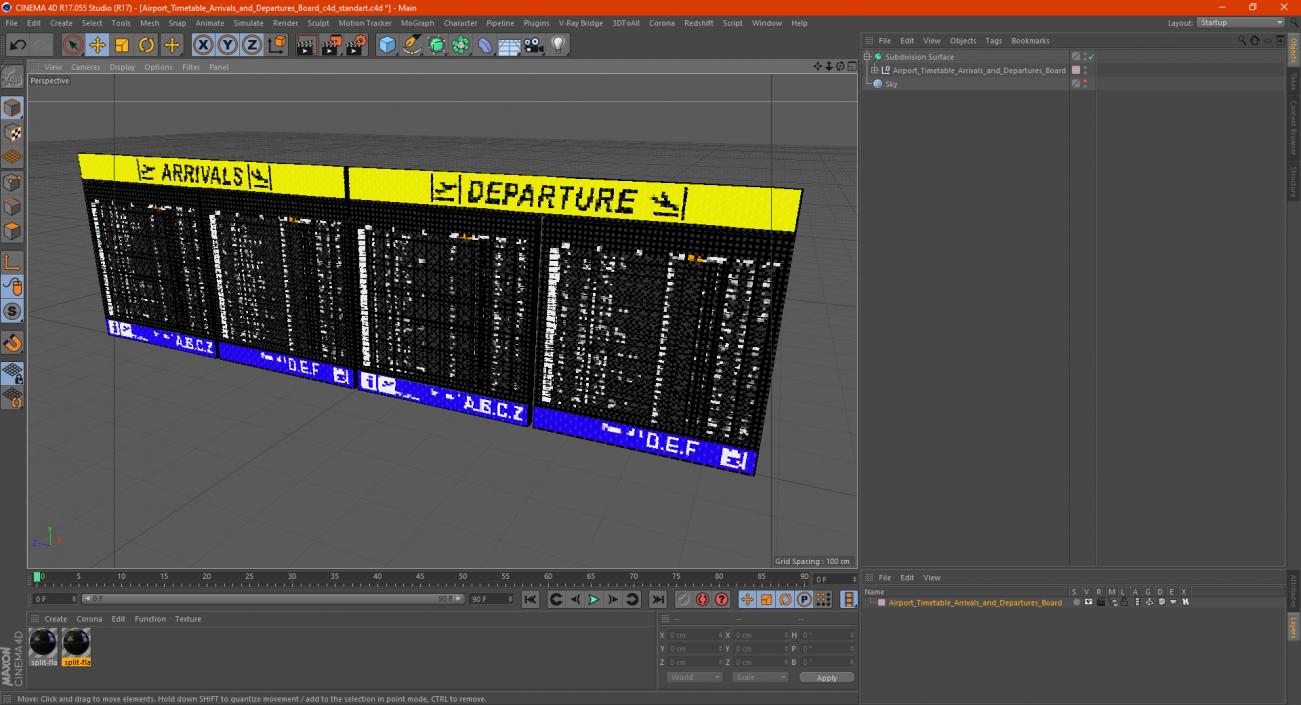 Airport Timetable Arrivals and Departures Board 3D