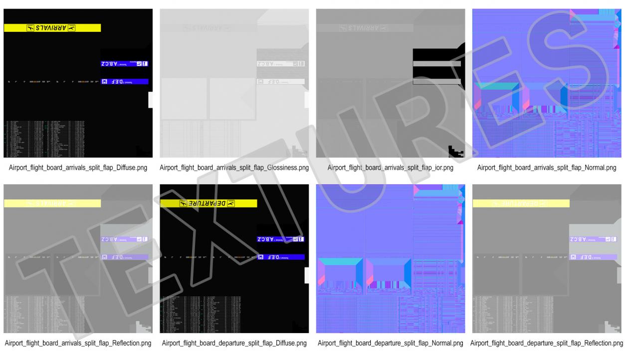 Airport Timetable Arrivals and Departures Board 3D