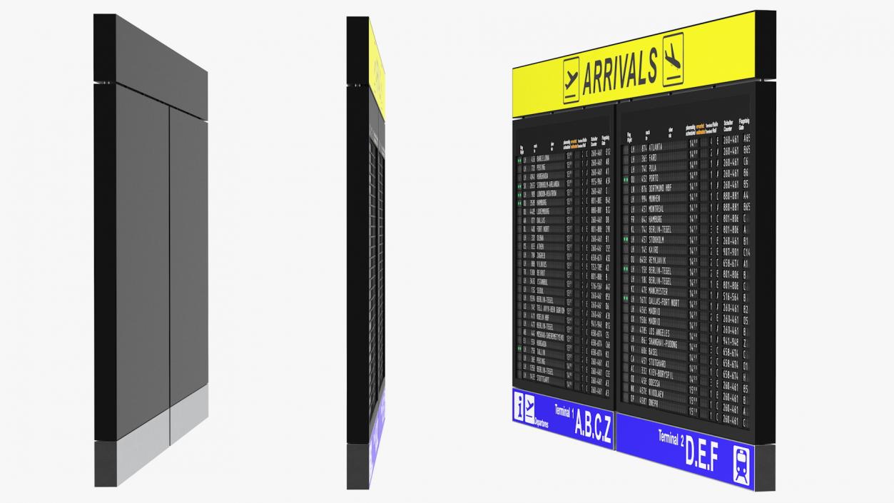 Airport Timetable Arrivals and Departures Board 3D