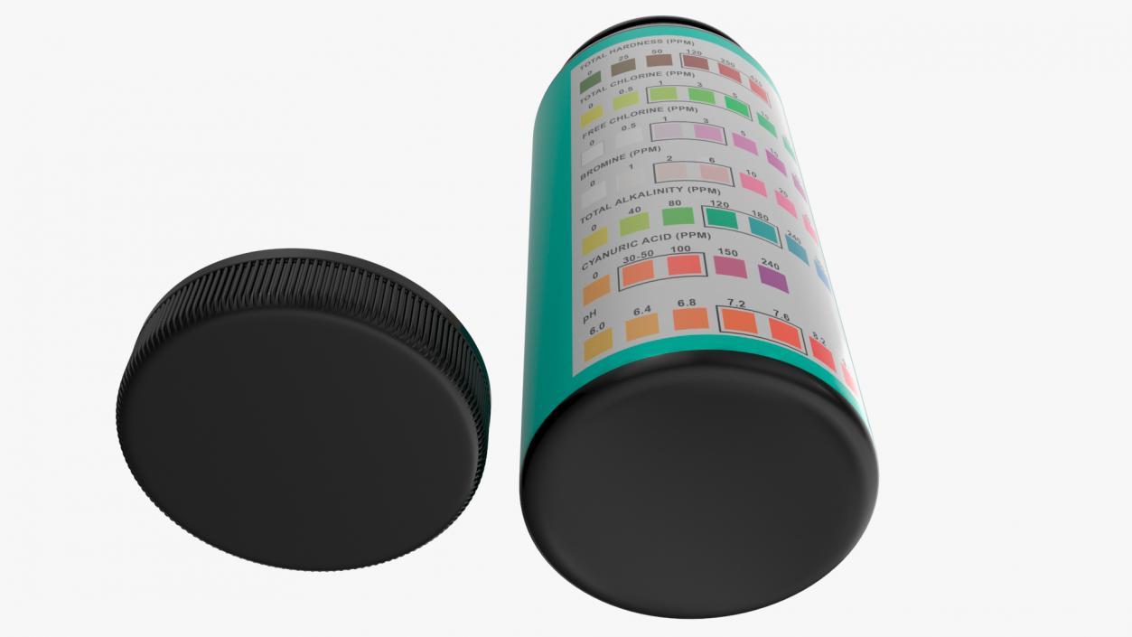 Water Softener Test Strips Jar Opened 3D