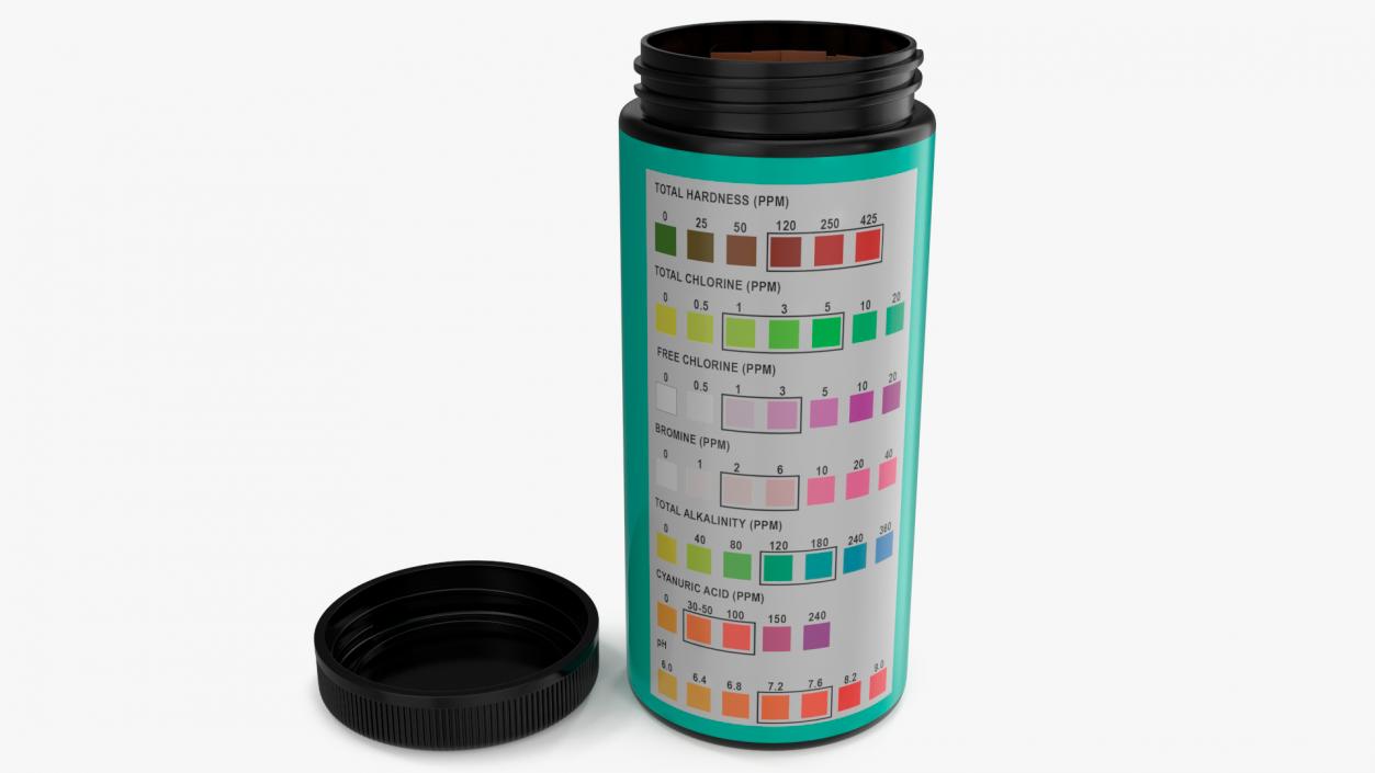 Water Softener Test Strips Jar Opened 3D