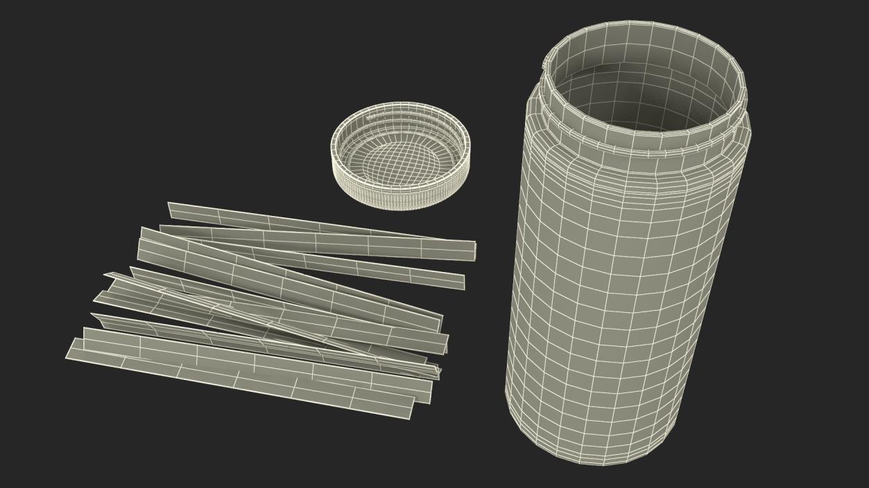 Water Softener Test Strips Jar Opened 3D