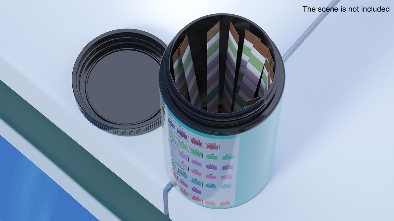 Water Softener Test Strips Jar Opened 3D