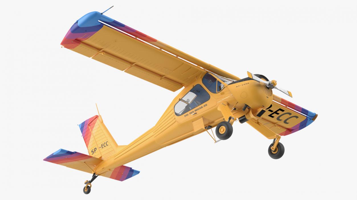 Airplane PZL 104 Wilga Yellow 3D model