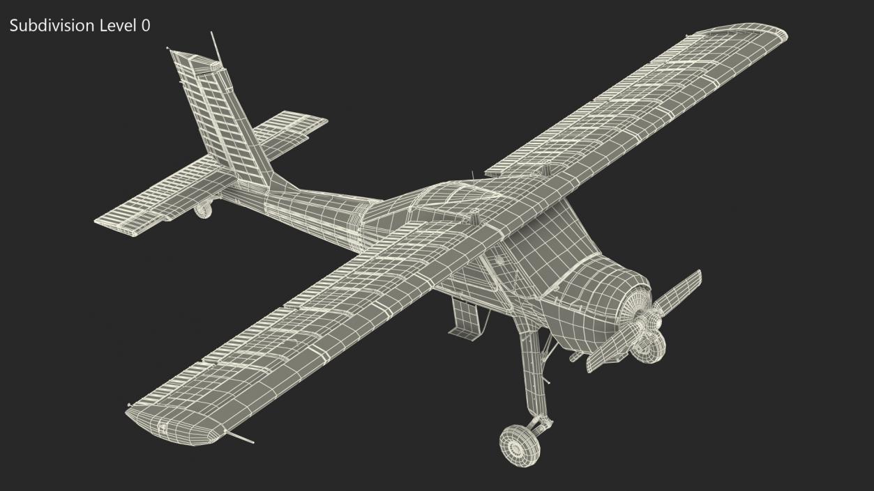 Airplane PZL 104 Wilga Yellow 3D model