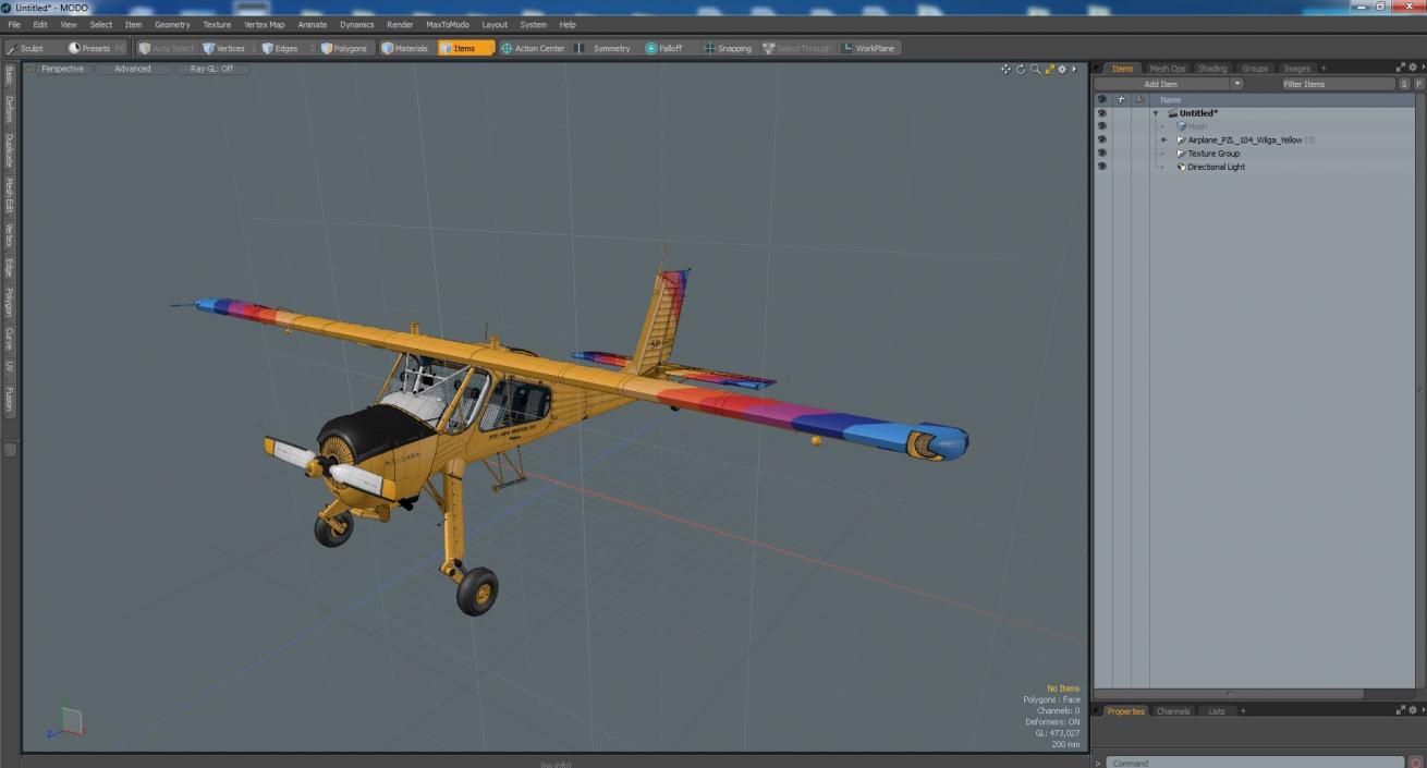 Airplane PZL 104 Wilga Yellow 3D model