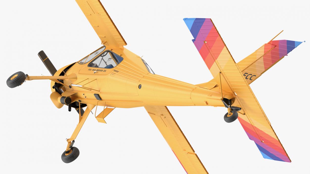 Airplane PZL 104 Wilga Yellow 3D model