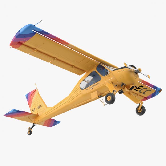 Airplane PZL 104 Wilga Yellow 3D model