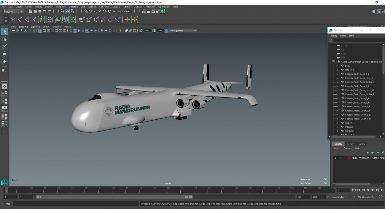 3D Radia Windrunner Cargo Airplane