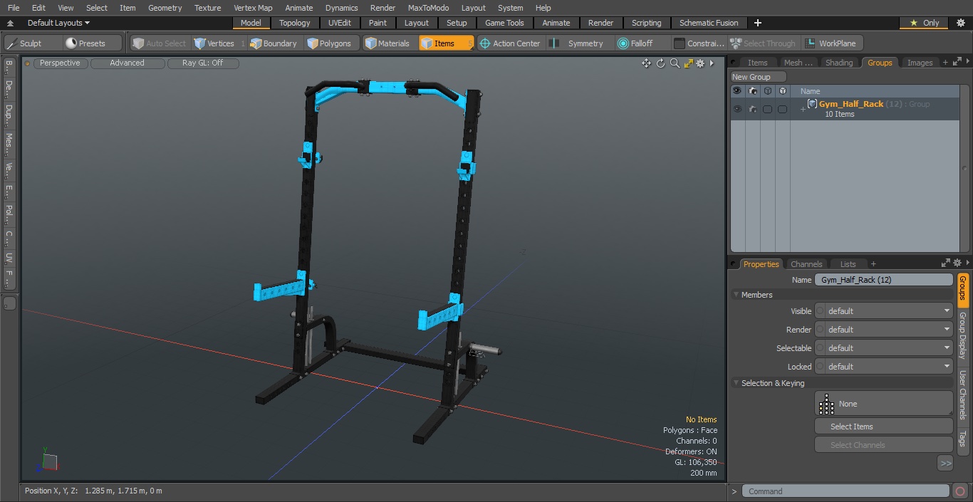 3D Gym Half Rack model