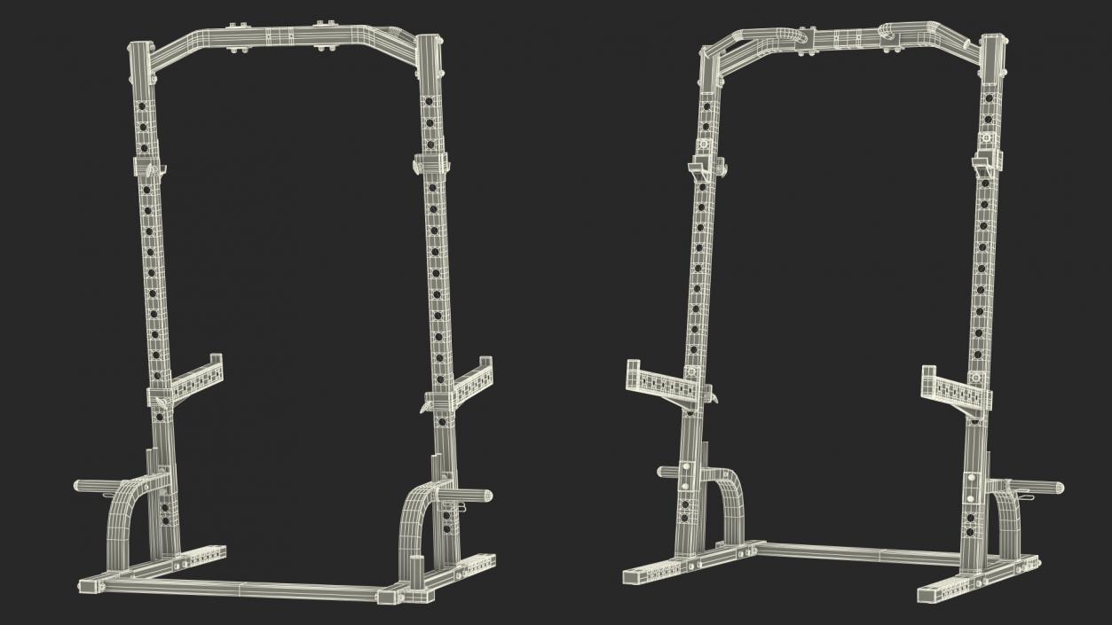 3D Gym Half Rack model