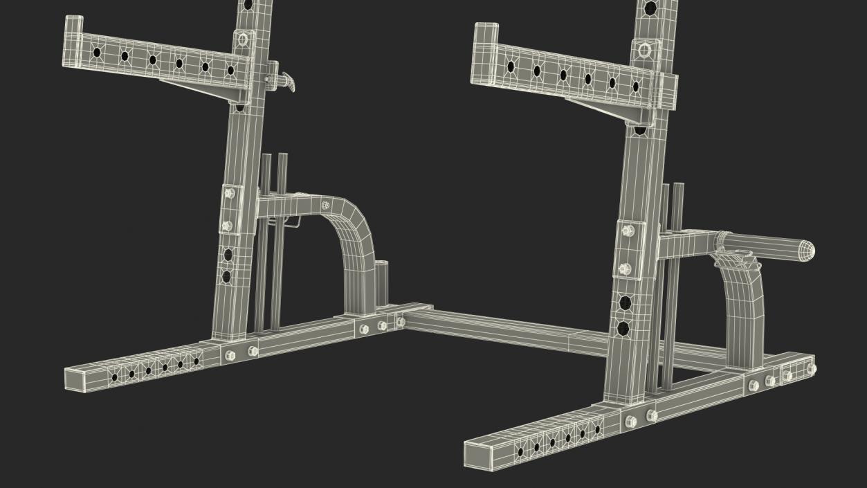 3D Gym Half Rack model