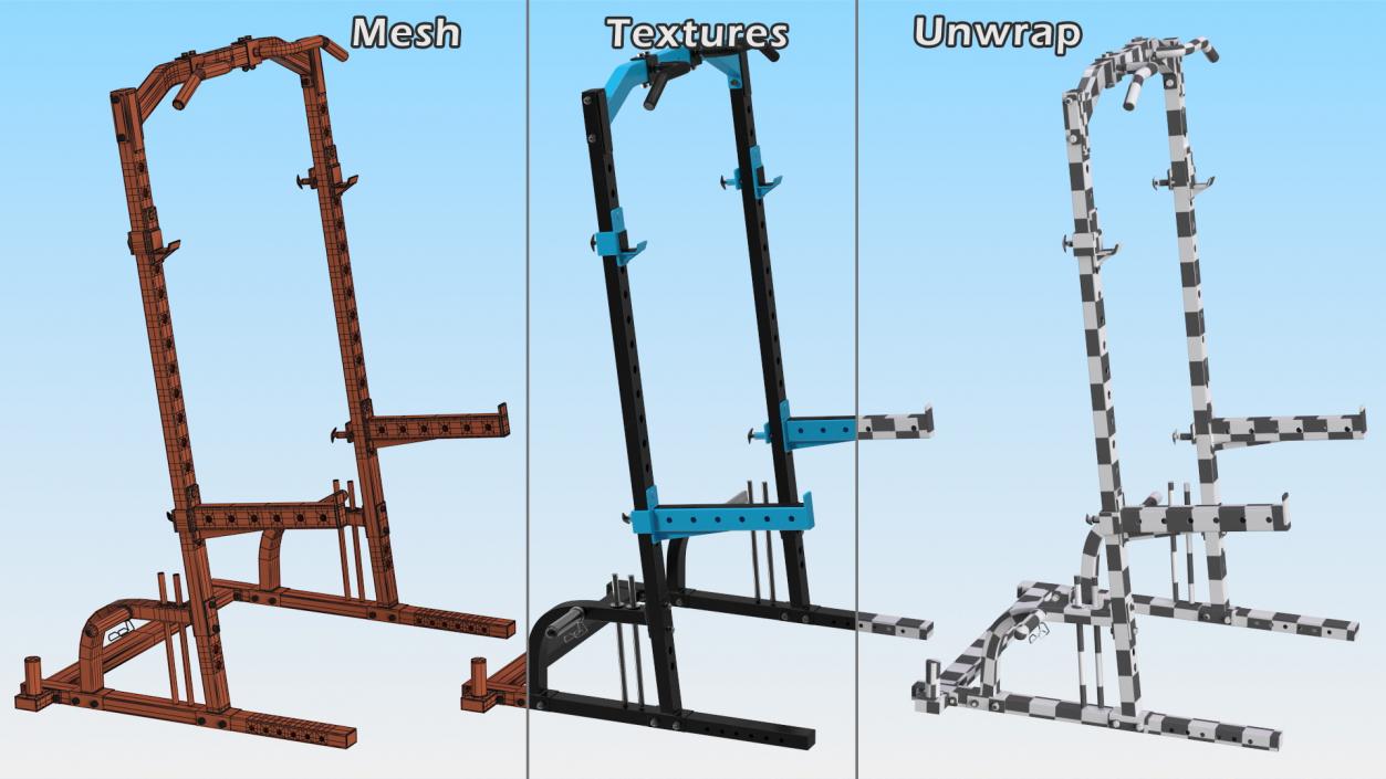 3D Gym Half Rack model