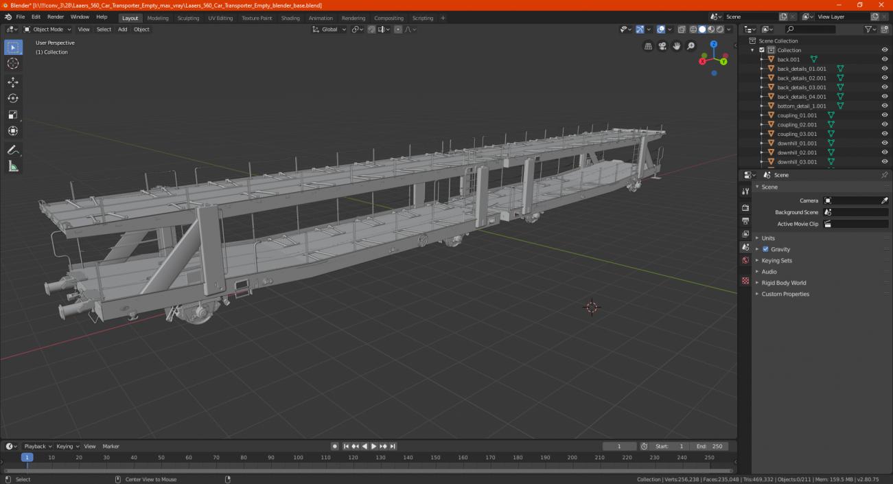 Laaers 560 Car Transporter Empty 3D