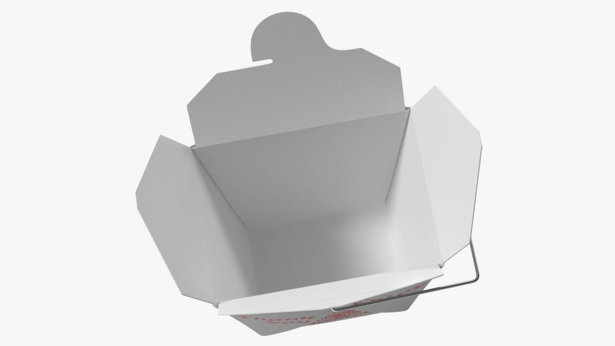 3D Chinese Restaurant Opened Takeout Box 32 Oz model