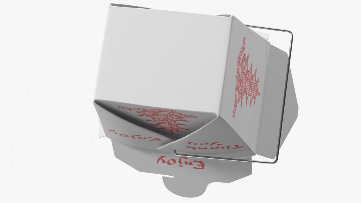 3D Chinese Restaurant Opened Takeout Box 32 Oz model