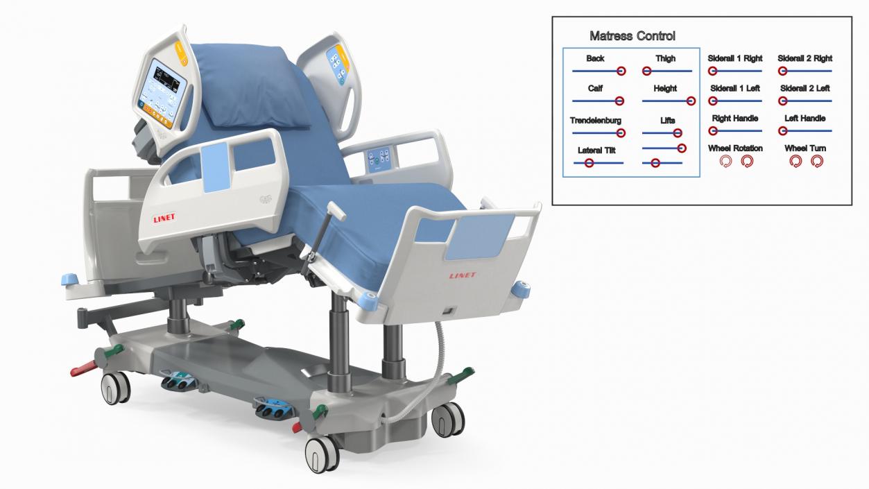 3D model Intensive Care Bed Rigged