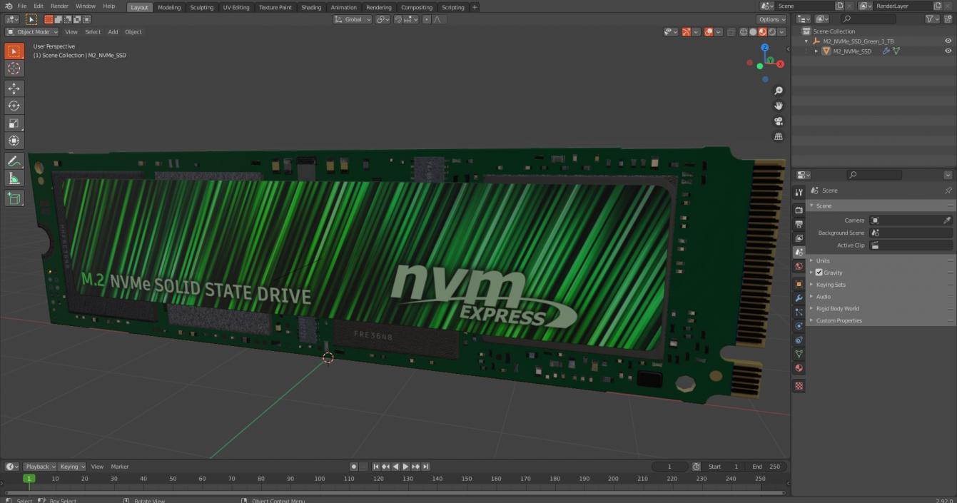 M2 NVMe SSD Green 1 TB 3D