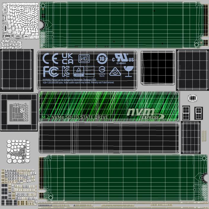 M2 NVMe SSD Green 1 TB 3D