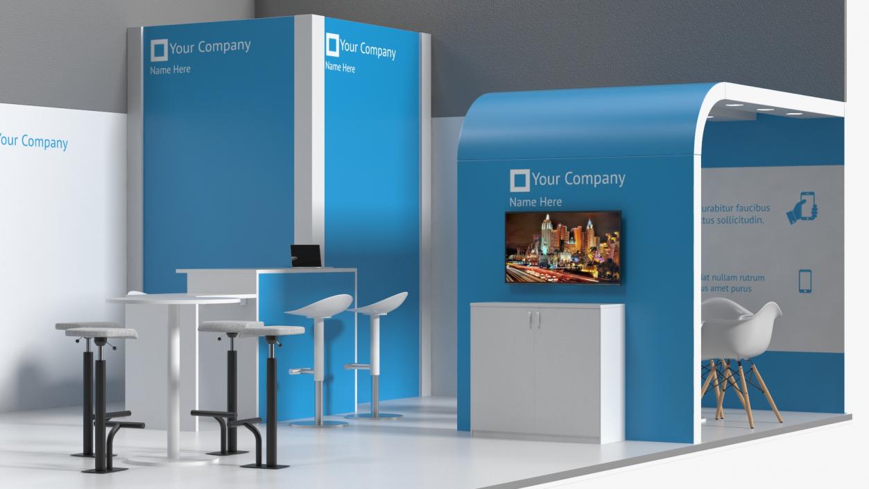 3D Exhibition Stand Blue