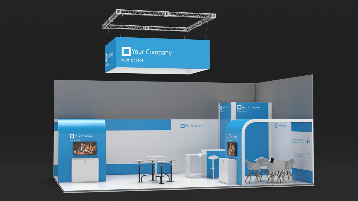 3D Exhibition Stand Blue