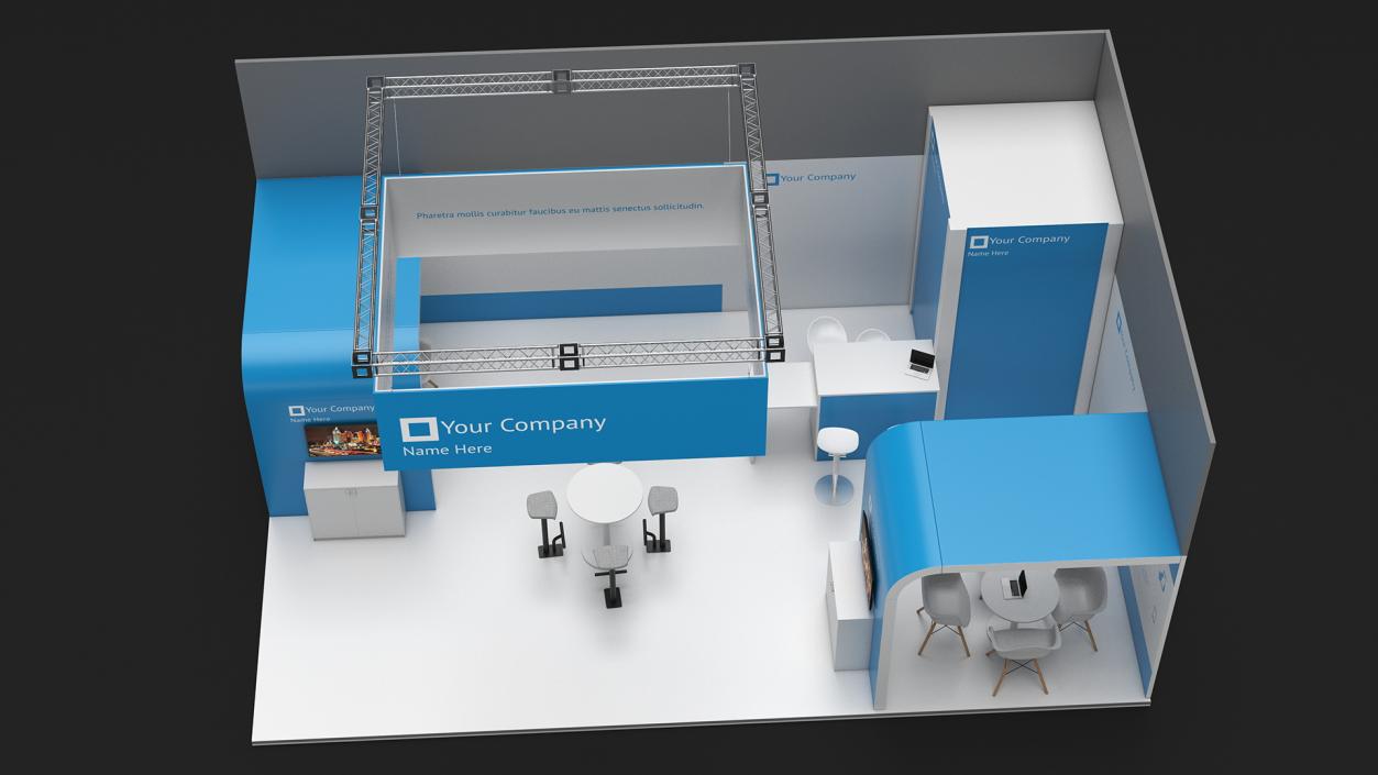 3D Exhibition Stand Blue