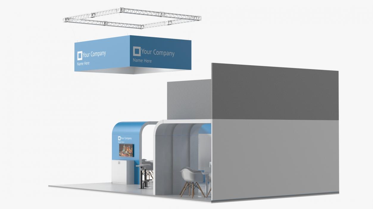 3D Exhibition Stand Blue