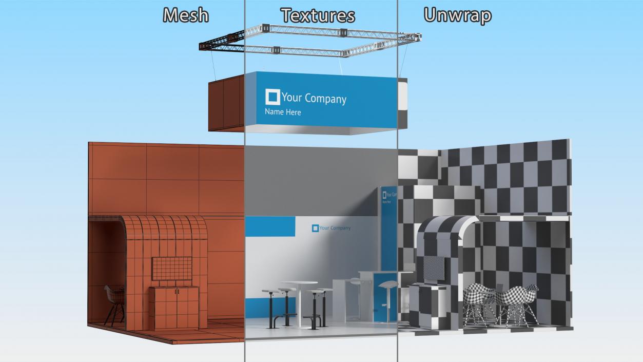 3D Exhibition Stand Blue