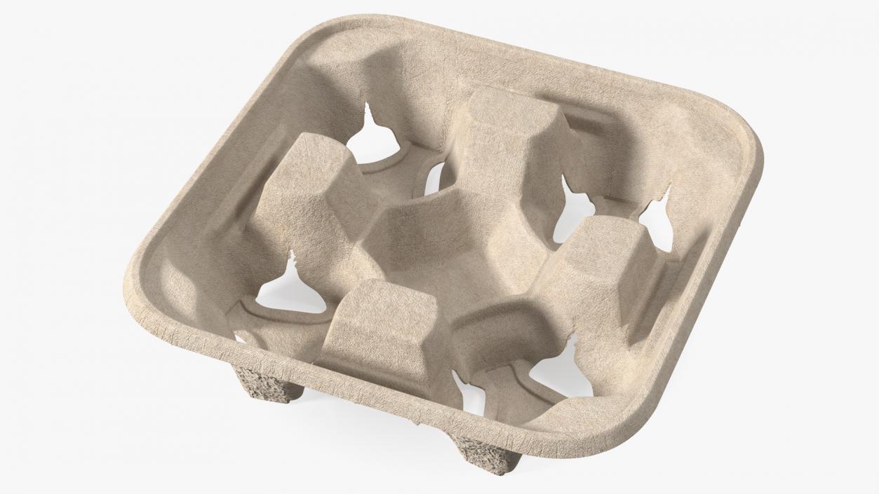 3D model Cardboard Four Cup Holder