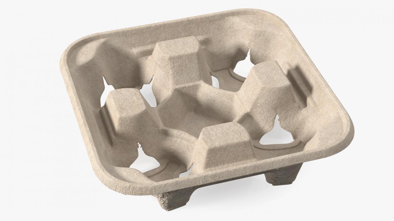 3D model Cardboard Four Cup Holder