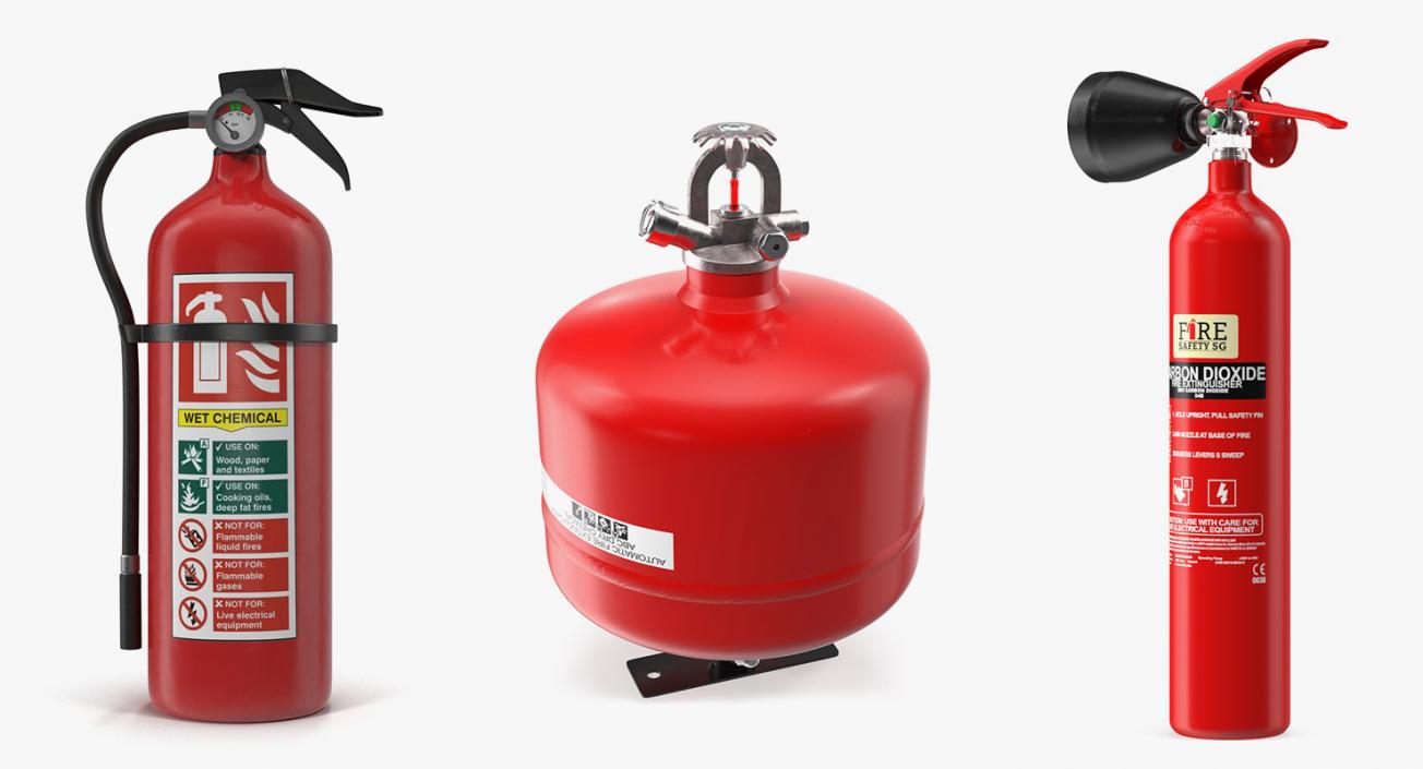 3D Fire Extinguisher Collection model