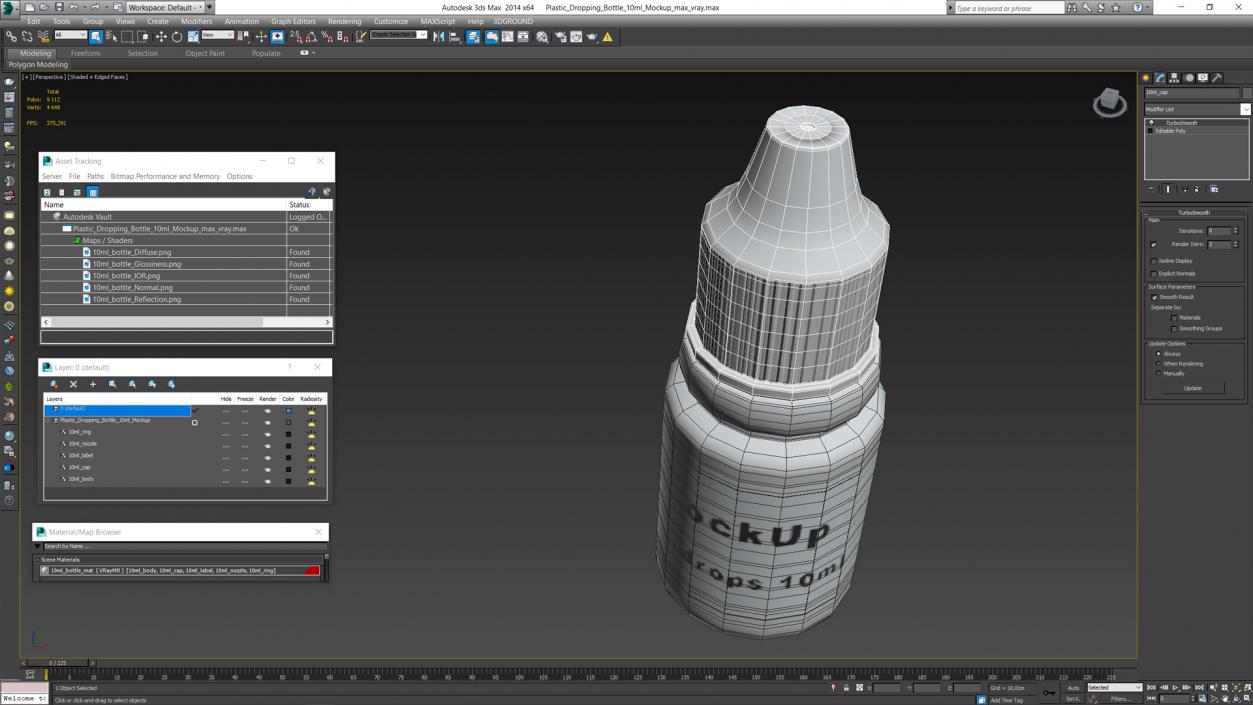 3D model Plastic Dropping Bottle 10ml Mockup